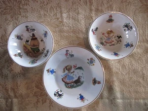 Kinderreim Geschirr 1 Teller 2 Schüsseln Little Bo Peep Humpty Dumpty Irland 1950 - Bild 1 von 15