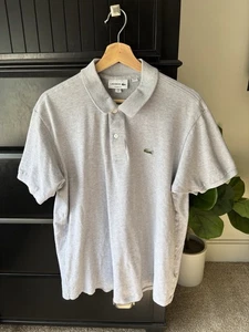 Lacoste Herren grau Kurzarm Kragen klassischer Pullover Poloshirt Größe XL - Bild 1 von 2