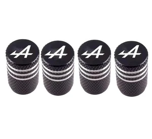 Lot 4 Bouchon De Valve Noir Logo A Alpine Renault - Picture 1 of 1
