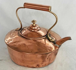 BIG VICTORIAN ANTIQUE SHIPS COPPER KETTLE yacht barge marine boat 1800s pan pot - Picture 1 of 9