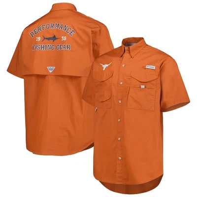 Men's Columbia Orange Texas Longhorns Bonehead Button Up Shirt XM2644 Size M $75 - Image 1 of 4