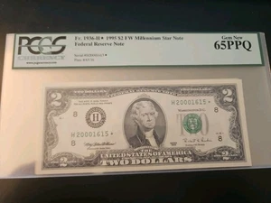 1995 Star FRN  $2 Dollars Millennium. 1936-H* PCGS 65PPQ GEM NEW - Picture 1 of 2