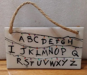 Handmade Resin Hanging Wood Sign 3.25x5.75 Stranger Things Alphabet Lights - Picture 1 of 2