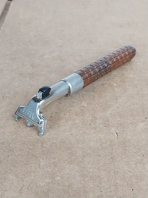 Vintage 1986 Gillette Atra Brown Marbled Bakelite Handle Cartridge Razor G4 Nice - Image 1 of 4