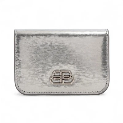 Balenciaga BB Line 皮革小巧钱包银色 — 第 1/4 张图片