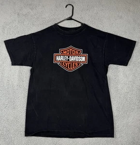 Y2K 2000 Harley Davidson Herren T-Shirt Schwarz X-Large Baumwolle Rundhals Woodstock IL - Bild 1 von 6