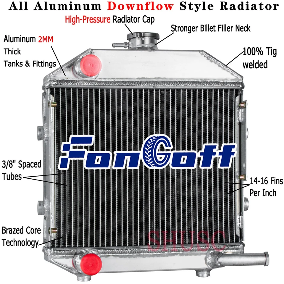 Aluminum Compact Tractor Radiator Fit Ford 1300 Model #SBA310100211 Fongoff USA