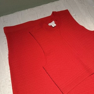 House of Harlow Damen 2-teiliges orangefarbenes Strick ärmelloses Crop Top mit Maxirock L - Bild 1 von 11