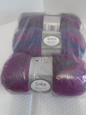 Пряжа Herrschners Soho Afterglow смесь шерсти/мохера, розовая синяя, 3 мотка (328 ярдов) - Изображение 1 из 3