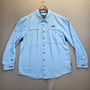 Pelagic Eclipse Guide Shirt Blue Button Up Offshore Men's Fishing Shirt Size XL - Picture 1 of 8