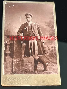 Highland Man Flat Cap Stewart Forres Victorian CDV Card Photograph (B108) - Picture 1 of 4