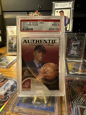 2003 SP Game Used Dwayne Wade Gold /50!! PSA 9 Mint - Image 1 of 2