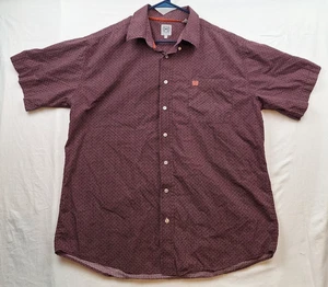 Cinch Mens Shirt Size Large Red Geometric Short Sleeve Button Up Casual Western - Picture 1 of 7