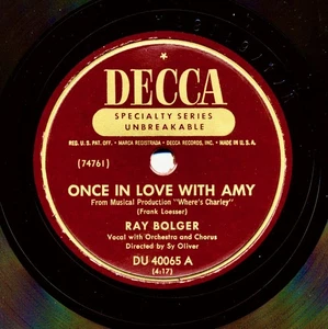 RAY BOLGER on 1949 Decca DU 40065 - Once in Love With Amy - Picture 1 of 3