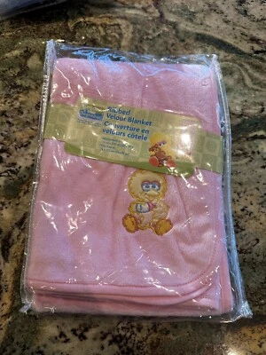 Винтажное детское одеяло Sesame Beginnings Street Big Bird ребристое велюровое розовое 30 дюймов x 40 дюймов - Изображение 1 из 3