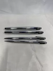 Set Vintage Set Sheaffer 506 White Dot Ball Chrome M Point marker & Pencil Pen - Picture 1 of 12