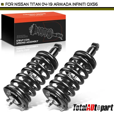 2x Conjunto completo de puntal y resorte helicoidal para Infiniti QX56 Nissan Armada delantero Foto 1 de 4