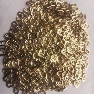200 Aluminum Gold Soda Can Pull-Tabs for Crafts or Charity, Pop, Beer (2-hole)
