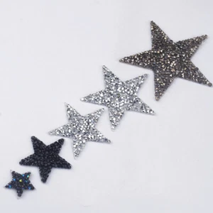 Crystal Rhinestone Star Patches DIY Iron On Applique For Clothes Bag Badge - Picture 1 of 37