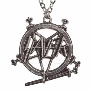 SLAYER PENDANT PENTAGRAM LOGO Alchemy Rocks Pewter Official Necklace +FREE POUCH - Picture 1 of 3