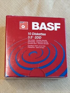 BASF 2DD 3.5" Two Sided Double Density Floppy Disks 10 Pack. Factory Sealed. - Afbeelding 1 van 5