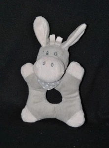 Peluche doudou cheval âne gris beige NATTOU Cappuccino grelot 14/19 cm TTBE  - Picture 1 of 1