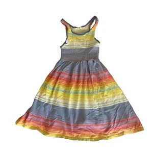 Pumpkin Patch girls multi color dress size 10 Sleeveless Rainbow Stripes - Picture 1 of 4