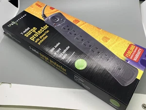 6ft Tech Solutions 7 Outlet Surge Protector with phone/fax protection - New - Picture 1 of 2