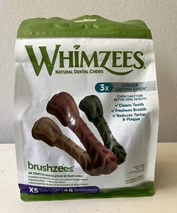 Whimzees Brushzees Natural Dental Chews Dog Brushing 48 count Size XS - Picture 1 of 8