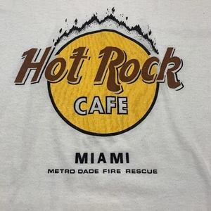 Vintage Hot Rocks Cafe T Shirt Miami Metro Dade Fire Rescue Men’s Large - Picture 1 of 5