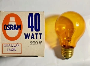 LAMPADINA OSRAM GIALLO 40 WATT E27 GOCCIA TRASPARENTE INCANDESCENZA LUCE GIALLA - Imagen 1 de 1