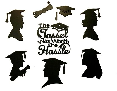 GRADUACIÓN "LA BORLA VALÍA LA PENA LA MOLESTIA" SILUETA TROQUELADA/CORTES, IMÁGENES PREDISEÑADAS Foto 1 de 4