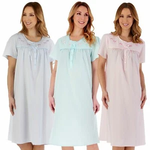 Ladies Slenderella Nightie Polycotton Short Sleeve Nightdress Nightwear - Picture 1 of 7
