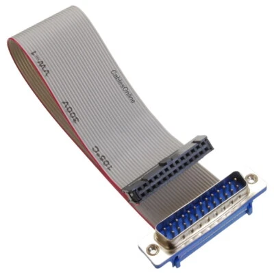 DB25 Male to 26-Pin (2x13) IDC Female Motherboard Header Parallel Adapter - Image 1 of 2