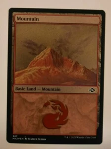 MOUNTAIN Basic Land Magic the Gathering Modern Horizons 2 MTG Etched FOIL - Picture 1 of 1