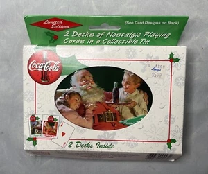 Coca Cola Limited Edition Weihnachten 2 Decks Spielkarten mit Dose werkseitig versiegelt - Bild 1 von 9