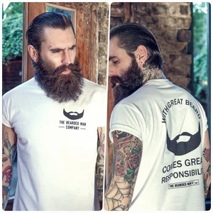 The Bearded Man Company With Great Beard T Shirt Gift Edgy Mens S M L XL - Picture 1 of 7