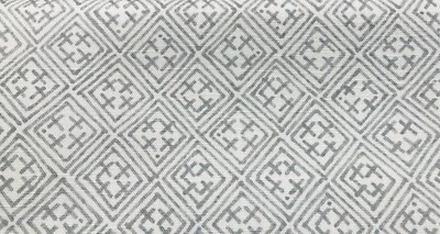 Thibaut Asian Geometric Linen Print Uphol Fabric- Laos / Grey 2.50 yd F972619 - Image 1 of 4