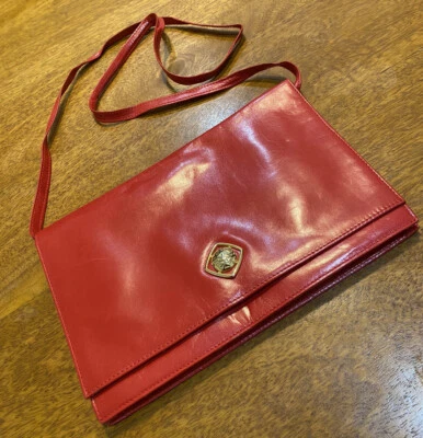 Bambi подножки - винтажный / ретро красный кожаный плеча / клатч - 1970-х - Изображение 1 из 4