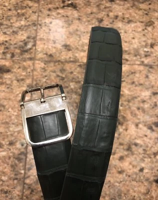 Cinturón de cocodrilo genuino verde Tardini Foto 1 de 4