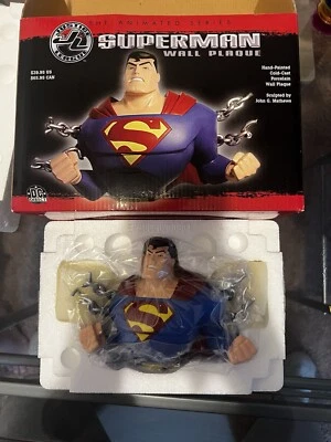 Placa de pared de porcelana pintada a mano animada Superman de DC Direct Justice League nueva en caja Foto 1 de 4