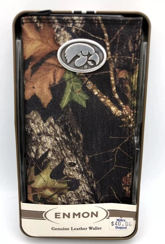 University of Iowa Hawkeyes Leather Camouflage Logo Wallet - New Cover
