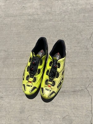 SIDI SHOT CARBON VENT SUELA DE CARBONO Zapatos de Ciclismo de Carretera para Hombre, Amarillo, Talla 42 Eur Foto 1 de 4