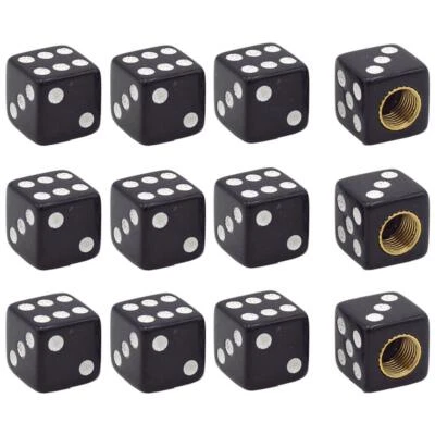 12 Stück YOU.S Ventilkappen Kappe Würfel mit Dichtung in Schwarz für Auto PKW - Bild 1 von 2