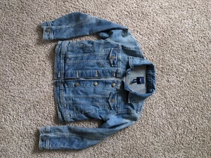 Gap Kids Jacket Girls XL Blue Denim Jean Crop Medium Wash 100% Cotton - Picture 1 of 5