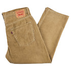 Levis 582 Vintage Mens Beige Brown Corduroy Straight Leg Trousers Size W36 L29