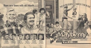 1986 TV MOVIE PROMO AD RETURN TO MAYBERRY ANDY GRIFFITH RON HOWARD DON KNOTTS - Picture 1 of 1