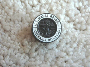 Segunda Guerra Mundial De Colección - Reserva Naval de los Estados Unidos Descarga Honorable Solapa Stud Pin Esmalte Blanco - Imagen 1 de 2