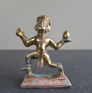 Estatuilla Estatua De Dios Mono Hanuman De Latón Indio De Colección - Imagen 1 de 6