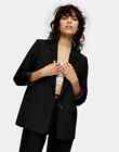 Topshop women's single breasted suit blazer in black, US 6